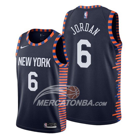 Maglia New York Knicks Deandre Jordan Citta Blu